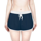 Relaxed Women's Athletic Shorts — Navy Retro Runner Lounge Shorts