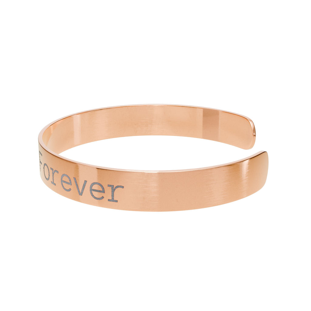 Engraved Cuff Bracelet - Grateful Forever, Personalized Gift, Friendship Jewelry, Thanksgiving Gift, Inspirational Accessory