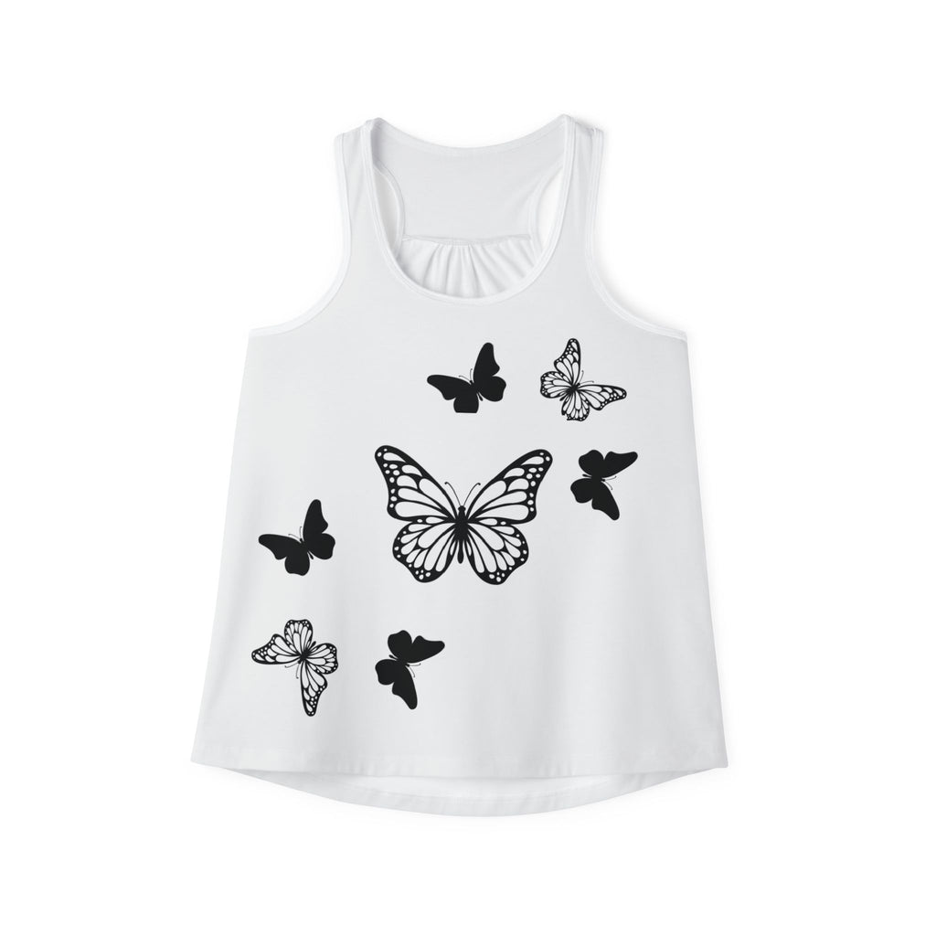 Butterfly Print Women's Tank Top - Chic Summer Wear, Butterfly Lover Gift, Festival Outfit, Daily Casual Top, Nature-Inspired Apparel