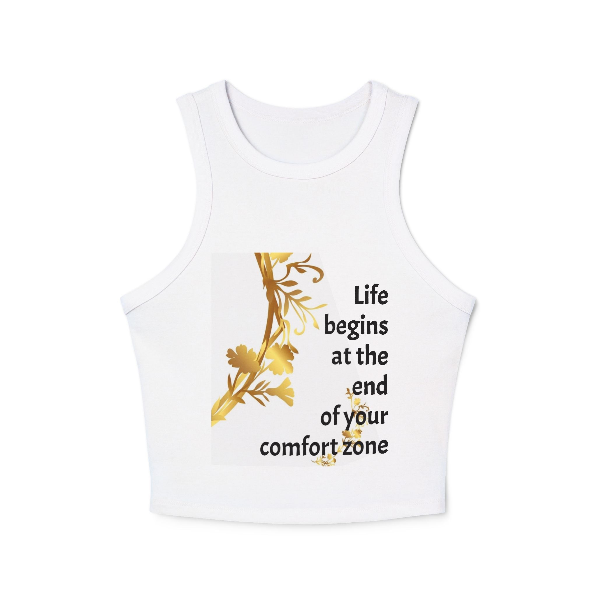 Motivational Racer Tank Top, Life Begins at the End of Your Comfort Zone, Fitness Top, Summer Wear, Activewear, Gift for Her