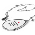 Heartfelt Oval Necklace - Heartbeats Bound Together Forever, Elegant Jewelry Gift, Anniversary, Valentine’s Day, Friendship, Daily Wear