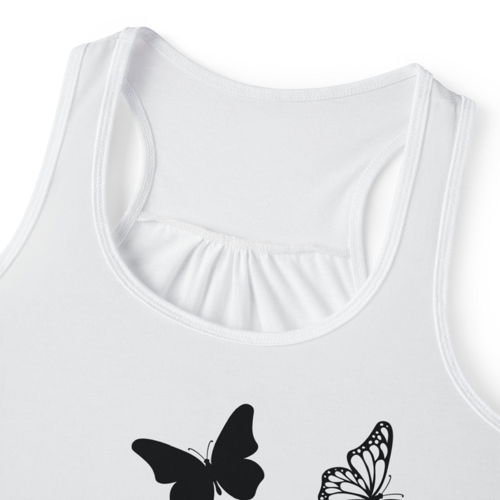 Butterfly Print Women's Tank Top - Chic Summer Wear, Butterfly Lover Gift, Festival Outfit, Daily Casual Top, Nature-Inspired Apparel