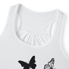 Butterfly Print Women's Tank Top - Chic Summer Wear, Butterfly Lover Gift, Festival Outfit, Daily Casual Top, Nature-Inspired Apparel